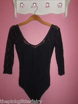 Abercrombie 80s style Navy stretch lace snap button 3/4 sleeve 