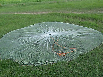 Hand Made 3ft Cast/Throw Fishing Net Best to Catch Live Bait   6ft 