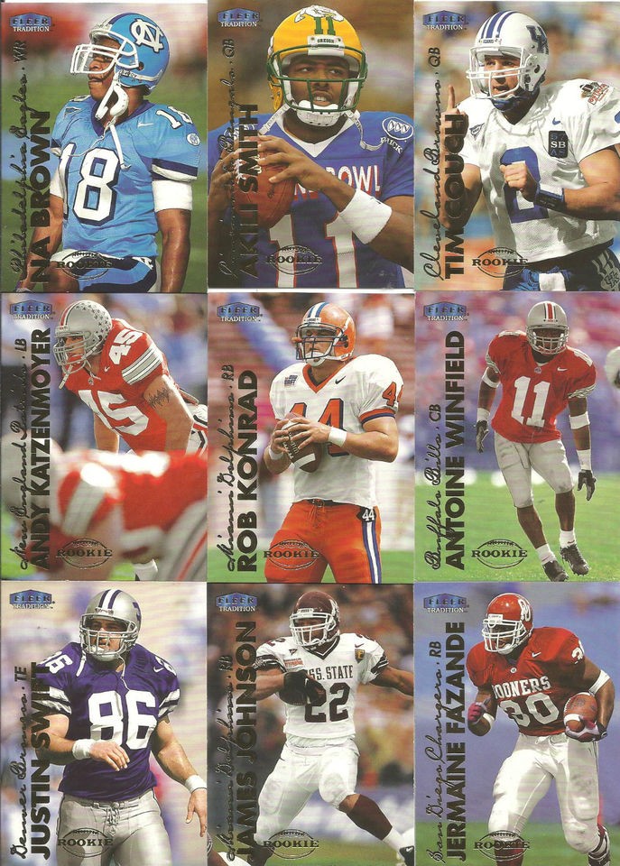 FLEER TRADITION NFL ROOKIE TRADING CARD   See Which Cards Available 