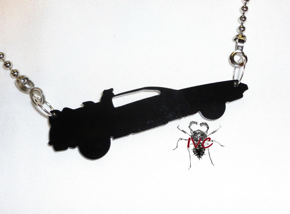 BLK DELORIAN MCFLY SCENE PENDANT BEAD CHN NECKLACE PUNK EMO RAT ROD 