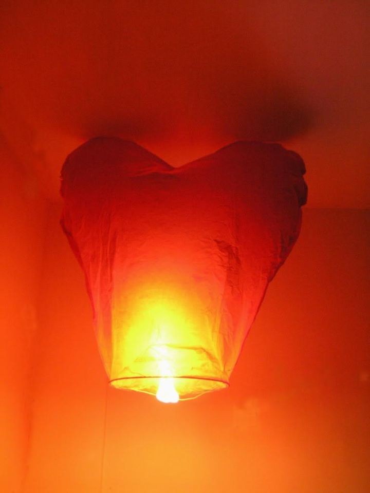   Red Heart Kongming Fire Sky Paper lantern Party Wedding Wish Balloon