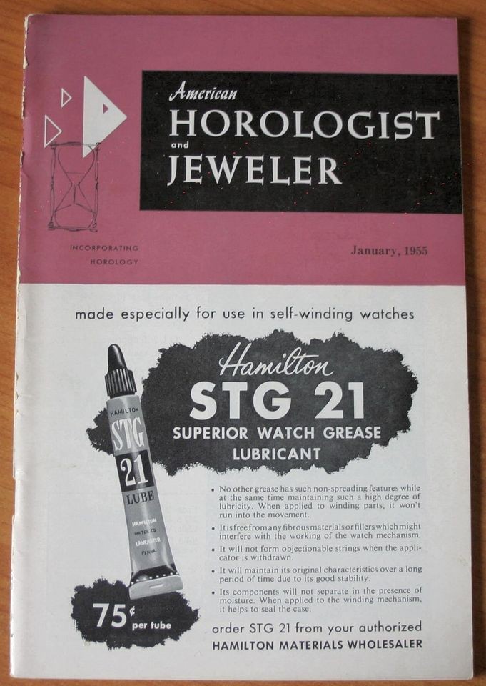   Horologist & Jeweler January 1955 Preserving Oil Fluidity, Micro Drill