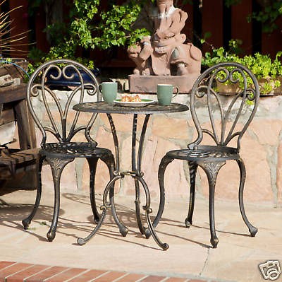 Outdoor Patio Furniture Elegant Design Wrought Cast Aluminum Bistro 