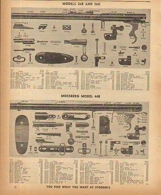 1957 MOSSBERG AD MODEL 26 44 RIFLE PARTS LIST