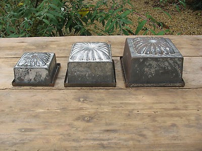 Three Vintage French Metal Gateau / Pie / Terrine Mould