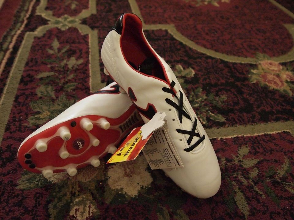 Joma Total Fit FG Kangaroo leather Soccer Shoes/Cleats White/Red US 9 