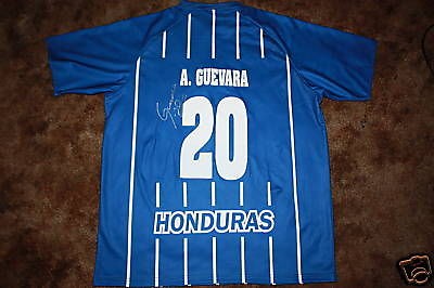 AMADO GUEVARA SIGNED HONDURAS REPLICA SOCCER JERSEY