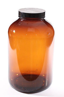   Duraglas Jar With Black Plastic Lid Vintage 11 Tall 2 Gallon Capacity