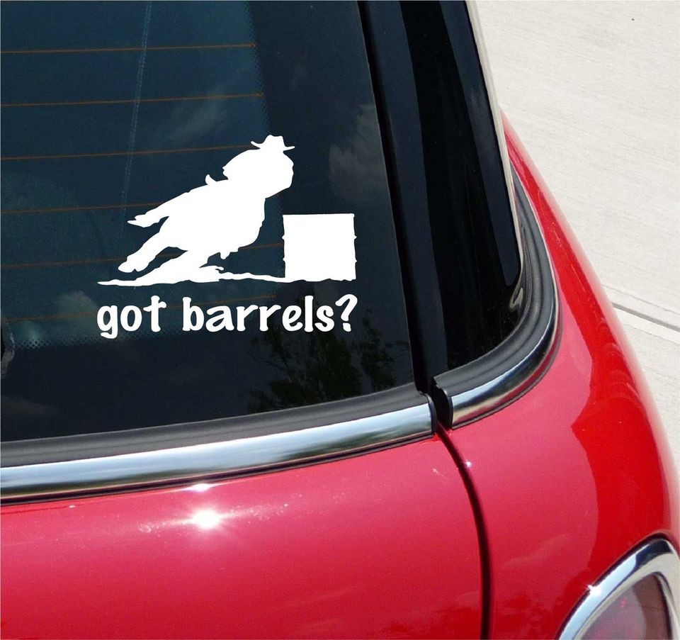 GOT BARRELS? TURN & BURN RODEO EQUESTRIAN GRAPHIC DECAL STICKER VINYL 