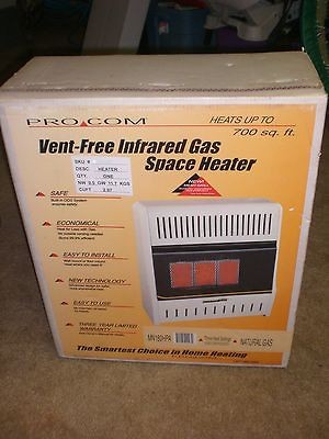   Com MN180HPA 3 Plaque Natural Gas Vent Free 6K 12K 18K BTU Wall Heater