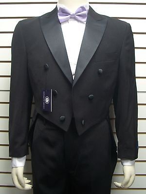 MENS 2PC BLACK TUXEDO W/ TAIL SIZE 36R NEW TUXEDO DRESS SUITS