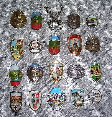 20 German, Austrian & Swiss Metal Hiking Pins for Walking Sticks