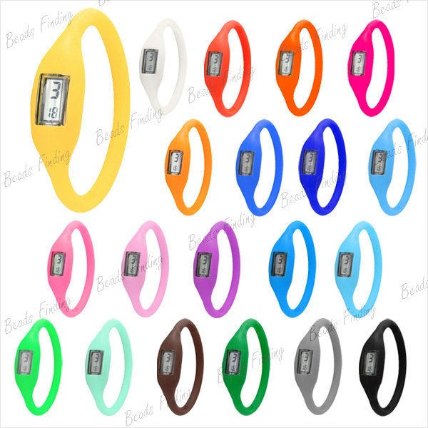 Silicone Rubber Jelly Ion Sports Bracelet Wrist Watch Wholesale Free 