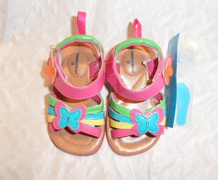 Faded Glory Comfort Start Colorful Sandals Infant Shoes PRETTY NEW