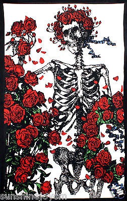 Grateful Dead Tapestry Bertha Skull Roses 60x90 w/loops