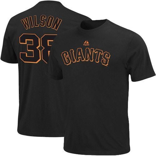   Brian Wilson San Francisco Giants #38 Youth Player T shirt   Black
