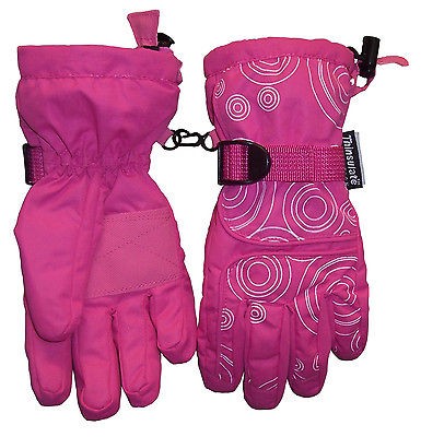 Glove. Girls Thinsulate Waterproof Circle Scroll Print.