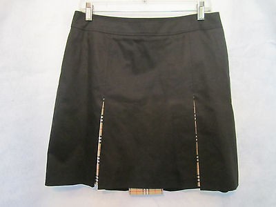 BURBERRY GOLF BLACK W/SIGNATURE PLAID TENNIS SKIRT   SIZE 10