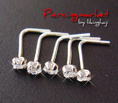 22g~6mm Tiny Nose Stud Bone Rings Ring Silver Bar Body Piercing 1.5mm 