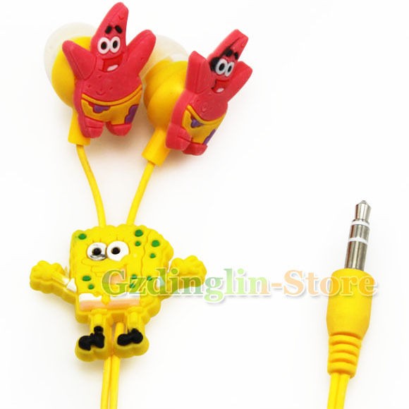 SpongeBob Headphones Earphone Headset 3.5mm For  E10