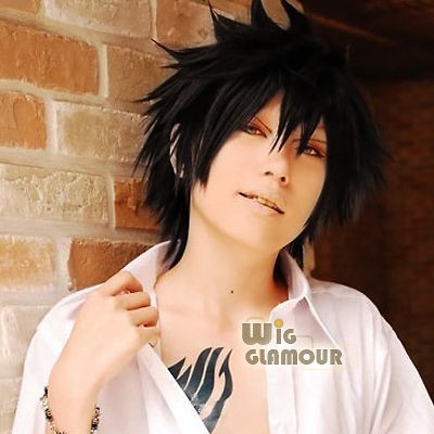 Fairy Tail Gray Fullbuster Stylish Cosplay Short Black Hair Wig