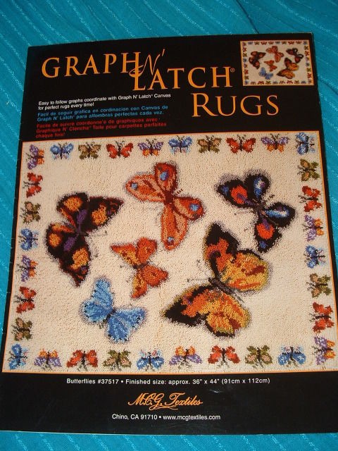 GRAPH N LATCH RUGS Pattern Chart Book ~ BUTTERFLIES #37517