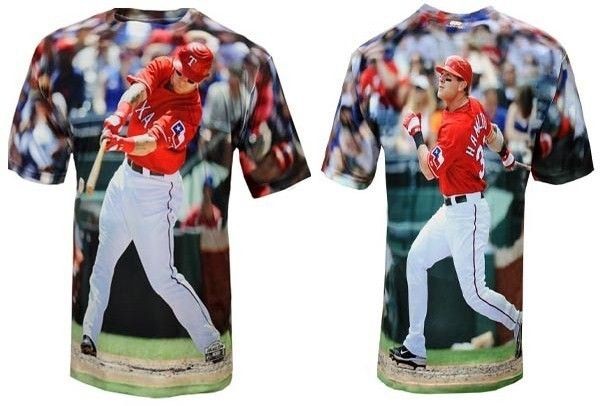   # 32 RANGERS MLB THREE60 FULL GRAPHIC Performance Fabric Shirt XL