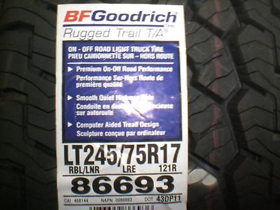 NEW B.F.GOODRICH RUGGED TRAIL T/A LT245/75R17 LOAD RANGE E