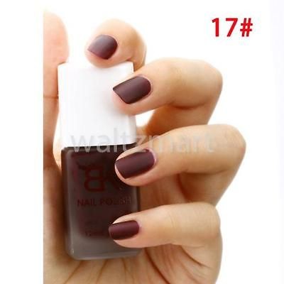   Dull Matte Nail Art Polish Vivid Color Varnish Enamel Garnet Red 17