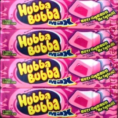   BUBBA MAX OUTRAGEOUS ORIGINAL BUBBLE GUM   1 Box   18 5 Piece Packs