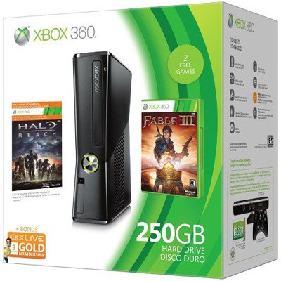 Microsoft Xbox 360 S Halo Reach and Fable 3 250 GB Matte Black 