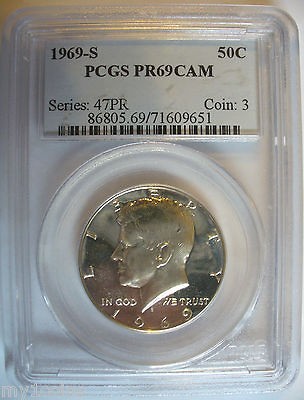 1969 S Kennedy Silver Half Dollar, PCGS PR69CAM,  OR BEST 