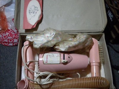 RETRO VINTAGE RONSON PINK HAIR DRYER BEAUTY TRIO