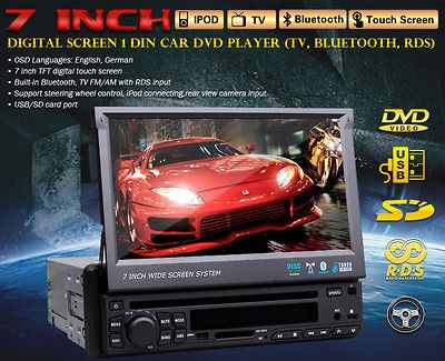 True HD DEF 7Single Din In Dash Touch Screen Car Stereo DVD Player