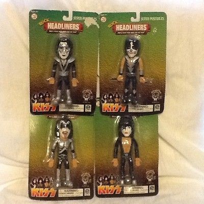 KISS Rock Headliners 5 inch Posable Dolls  Set of 4 NIP