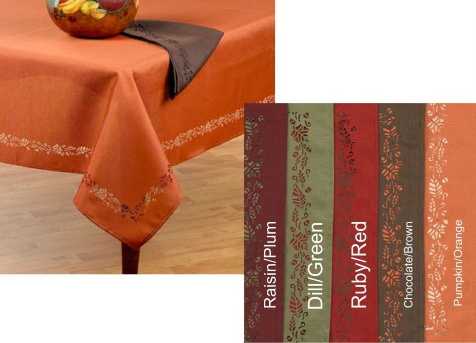 Thanksgiving Fall Tablecloth Cloth Die Cut w/Leaves 3 Sizes 5 Colors 