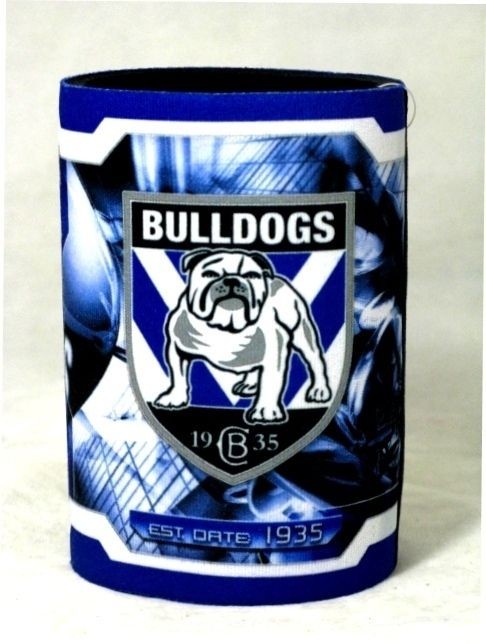 89543 CANTERBURY BULLDOGS NRL TEAM HISTORY BEER CAN BOTTLE STUBBY 