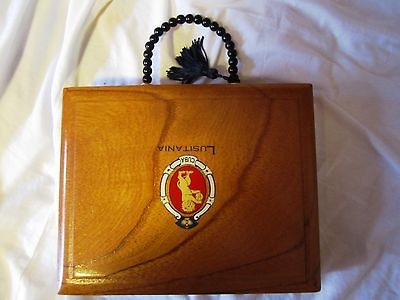 Cuba Cigar Box Purse Beaded Black Handle Lusitania Cigars Styling 