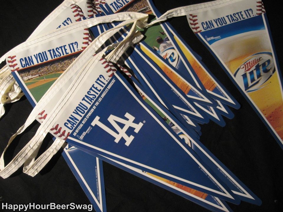   La Dodgers flag string banner MLB Baseball beer bar sign Dodger Blue