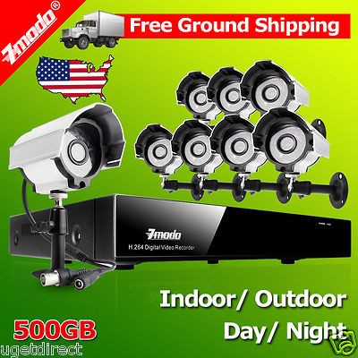 ZMODO 8 CH Channel DVR 4 Outdoor CCTV Security Surveillance Camera 