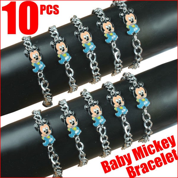   pcs Baby Mickey Mouse Charm Bracelets Baby Shower Birthday Party Gifts