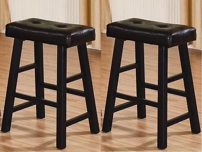 STOOL SET** 29 COUNTER HEIGHT BAR STOOLS LEATHER LIKE SADDLE WOOD 