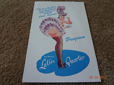 c1949 Lou Walters LATIN QUARTER Midnight in Paris Program PIN UP 