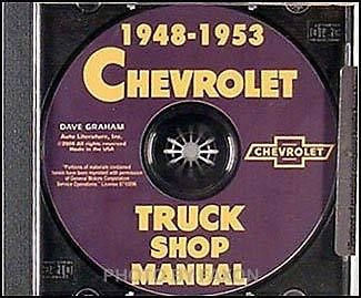 Chevy Pickup and Truck Shop Manual CD 1948 1949 1950 1951 1952 1953 