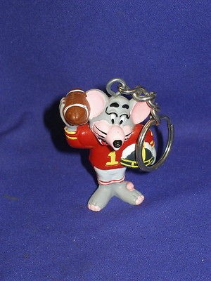 Vintage Chuck E Cheese PVC Figure Advertising Keyring Showbiz Pizza 