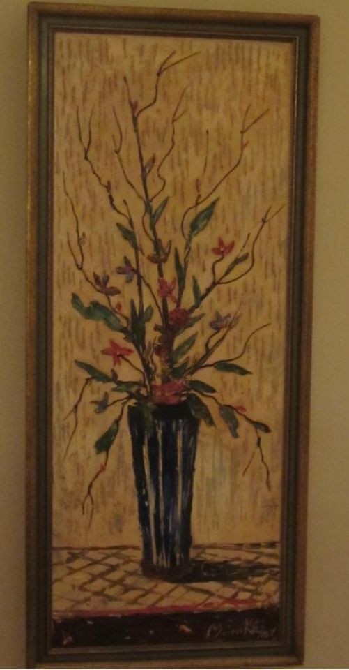 MORRIS KATZ 1960S MODERNIST OIL & ACRYLIC STILL LIFE ON BOARD 