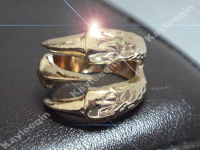   Polish Gold Bird Hawk Talon Claw Raven Ring Emo Gothic Punk Rock Biker