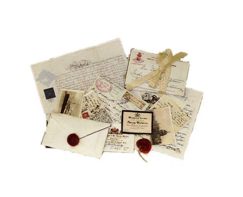 Folch Artisan Crafted Letters with Seals and Ribbon Dollhouse 