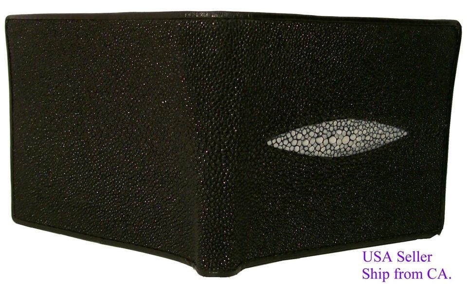 Black Authetic Thailand Stingray Wallet Mens Bifold