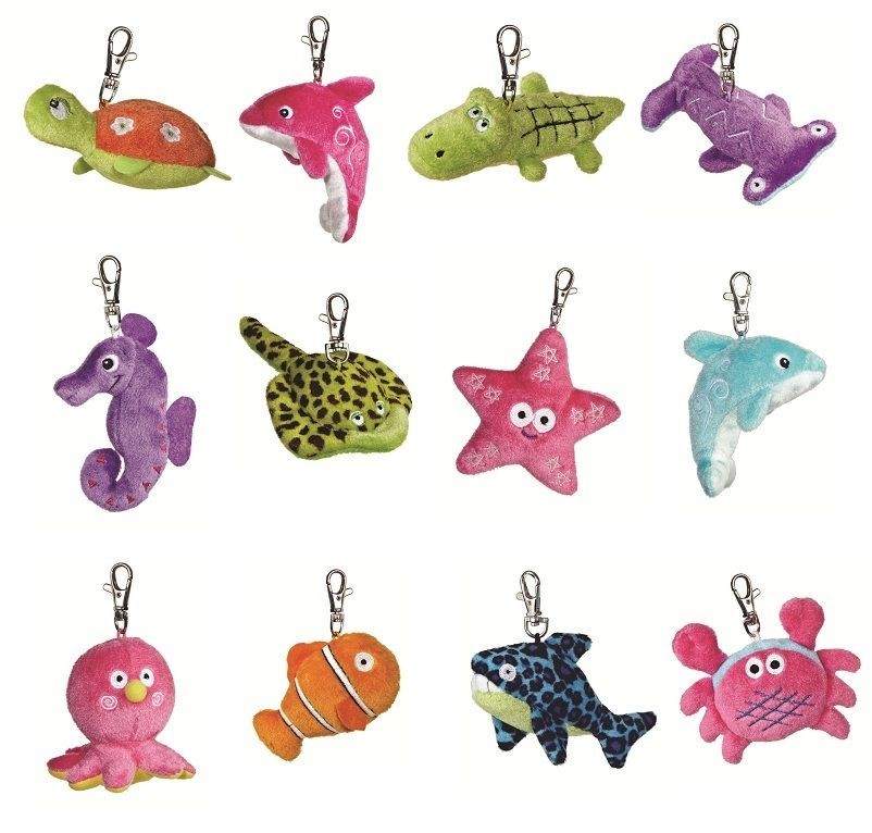   FANTA SEA LIFE KEYCHAIN AURORA PLUSH KEYCLIP CUDDLY KEYRING SOFT TOY